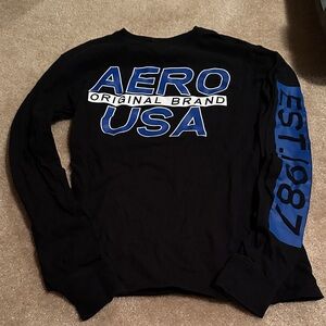 Aeropostale Black and Blue Long Sleeve Tee